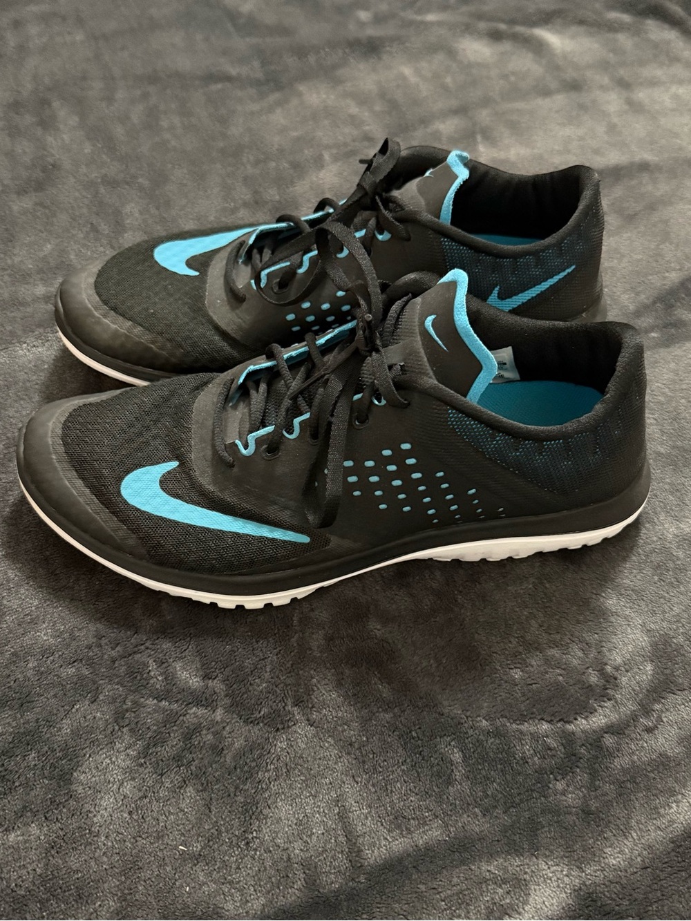 Nike Black Sneakers with Teal Accent Swoosh